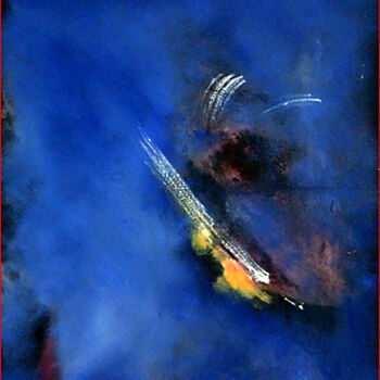 Peinture intitulée "Abstraction bleue 0…" par Alliet-Delacroix, Œuvre d'art originale, Huile