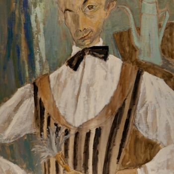Peinture intitulée "L'artiste (2)" par Dominique Bertrand, Œuvre d'art originale, Huile