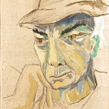Peinture intitulée "Autoportrait (7)" par Dominique Bertrand, Œuvre d'art originale, Huile