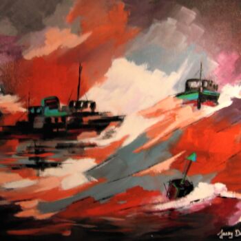 Peinture intitulée "Mauvais temps et fo…" par Jacky Dumergue, Œuvre d'art originale, Huile