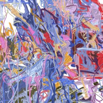 Schilderij getiteld "People on Street" door Skywalker, Origineel Kunstwerk, Inkt