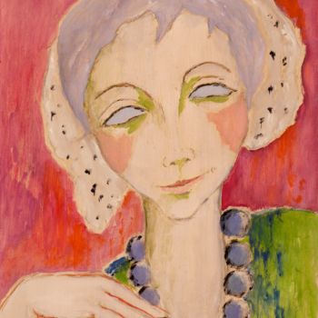 Peinture intitulée "marie-Claire sur fo…" par Dominique Bertrand, Œuvre d'art originale, Huile