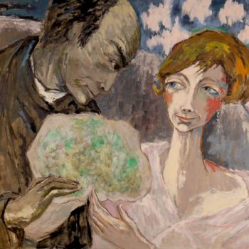 Peinture intitulée "Couple : les regards" par Dominique Bertrand, Œuvre d'art originale, Huile