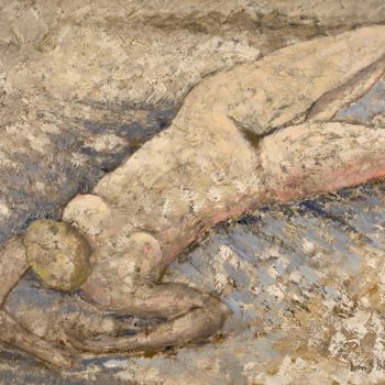 Peinture intitulée "Nu couché (1)" par Dominique Bertrand, Œuvre d'art originale, Huile