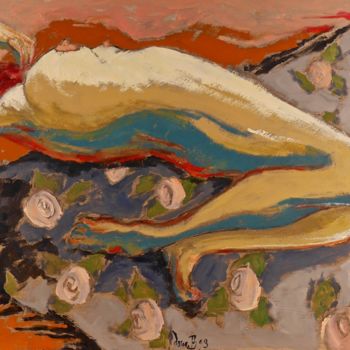 Peinture intitulée "Nu (1)" par Dominique Bertrand, Œuvre d'art originale, Huile