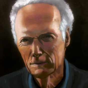 Ζωγραφική με τίτλο "Portrait Clint East…" από Baptiste Gamus, Αυθεντικά έργα τέχνης, Ακρυλικό
