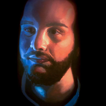 Ζωγραφική με τίτλο "Portrait Homme à do…" από Baptiste Gamus, Αυθεντικά έργα τέχνης, Ακρυλικό