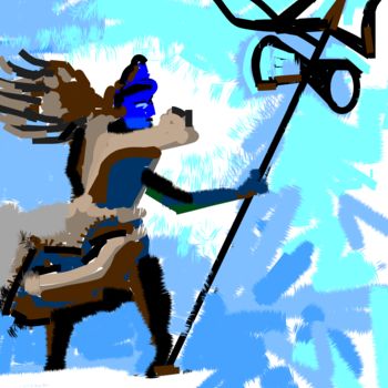 제목이 "dancing-shiva-6.jpeg"인 디지털 아트 Anandswaroop Manchiraju로, 원작, 디지털 페인팅