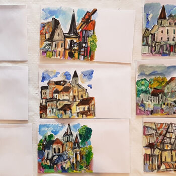 Peinture intitulée "Mail art - La peint…" par Muriel Cayet, Œuvre d'art originale
