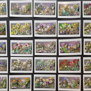 Ζωγραφική με τίτλο "Un jardin d'été en…" από Muriel Cayet, Αυθεντικά έργα τέχνης