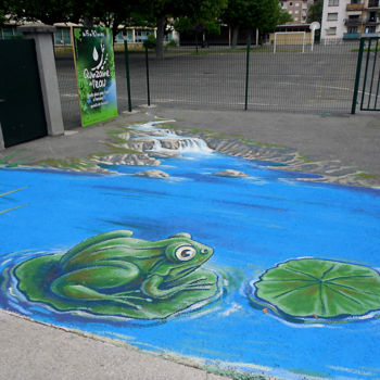 Ζωγραφική με τίτλο "ANAMORPHOSE - Fonta…" από Nessé, Αυθεντικά έργα τέχνης, Ακρυλικό