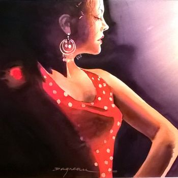 Painting titled "l-andalouse.jpg" by Jean Guy Dagneau, Original Artwork, Watercolor