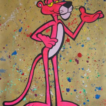 Malerei mit dem Titel "PINK PANTHER #1 [10…" von Alex, Original-Kunstwerk, Acryl