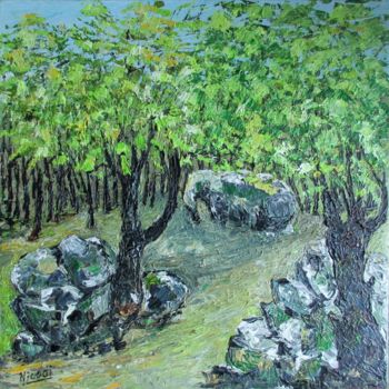 Peinture intitulée "LE SENTIER DES ROCH…" par Nicodi, Œuvre d'art originale, Acrylique