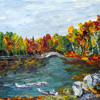 Malerei mit dem Titel "AUTOMNE AU BORD DU…" von Nicodi, Original-Kunstwerk, Acryl