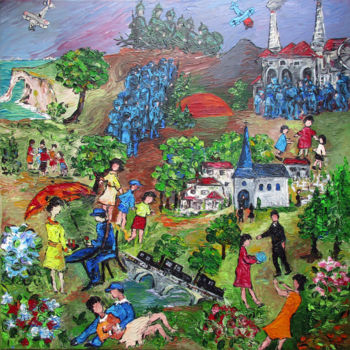 Peinture intitulée "14 /18 C'ETAIT LA F…" par Nicodi, Œuvre d'art originale, Acrylique