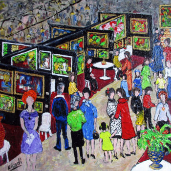 Peinture intitulée "LE SALON ARTISTIQUE" par Nicodi, Œuvre d'art originale, Acrylique