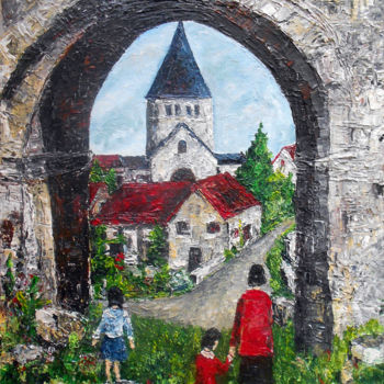 Картина под названием "PROMENADE DU VIEUX…" - Nicodi, Подлинное произведение искусства, Акрил