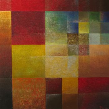 Painting titled "carrés entremêlés a…" by Thierry Robin, Original Artwork