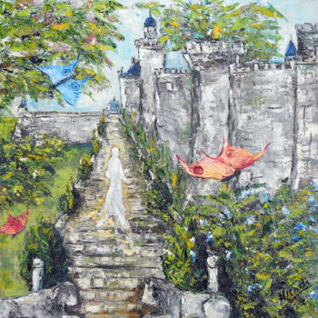 Schilderij getiteld "LA PROMENADE DE LUC…" door Nicodi, Origineel Kunstwerk, Olie