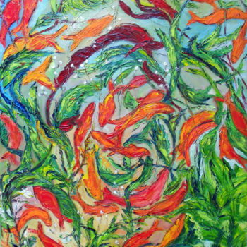 Pittura intitolato "BALLET AQUATIQUE" da Nicodi, Opera d'arte originale, Olio