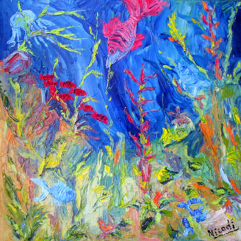 Peinture intitulée "AQUARIUM IV" par Nicodi, Œuvre d'art originale, Huile