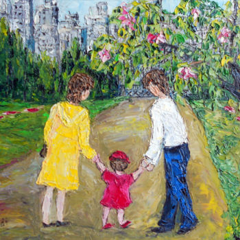 Pintura titulada "LES PREMIERS PAS" por Nicodi, Obra de arte original, Oleo