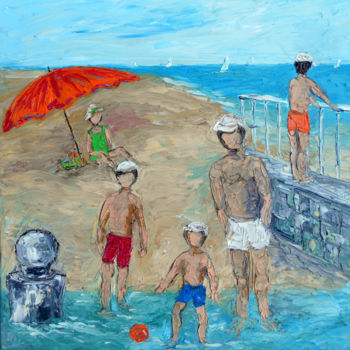 Pintura titulada "VACANCES A LA MER A…" por Nicodi, Obra de arte original, Oleo