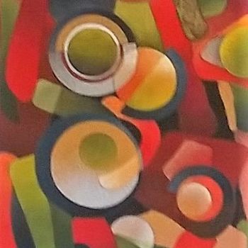 Schilderij getiteld "formes circulaires 4" door Thierry Robin, Origineel Kunstwerk