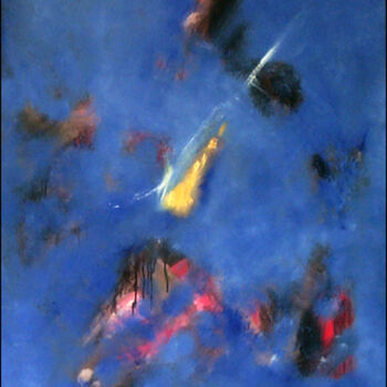 Peinture intitulée "Foudre bleue" par Alliet-Delacroix, Œuvre d'art originale, Huile