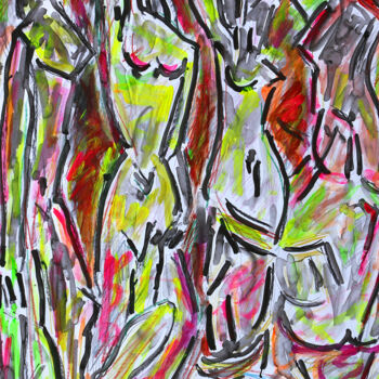 Peinture intitulée "MES DEMOISELLES 2 ,…" par Jean Mirre, Œuvre d'art originale, Acrylique