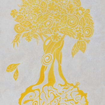 Peinture intitulée "Arbre de Vie "retou…" par Corinne Brossier (Atelier de l'imaginaire), Œuvre d'art originale, Acrylique