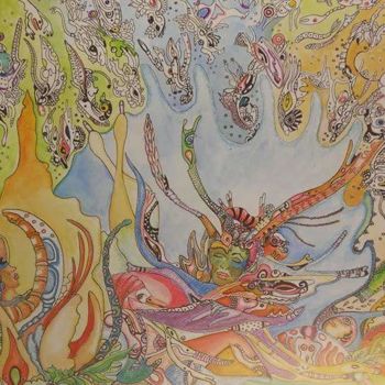 Drawing titled "In het water" by Nikv, Original Artwork