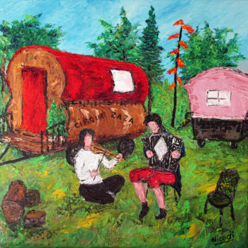 Peinture intitulée "LES SALTIMBANQUES" par Nicodi, Œuvre d'art originale, Acrylique