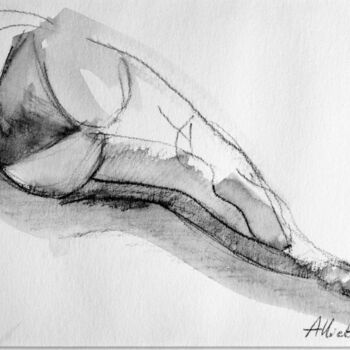 Dessin intitulée "Jambes aux bas" par Alliet-Delacroix, Œuvre d'art originale