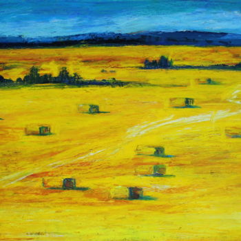Peinture intitulée "Champ de blé" par Nathalia Chipilova, Œuvre d'art originale, Acrylique