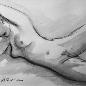 「Nu bras derrière la…」というタイトルの描画 Alliet-Delacroixによって, オリジナルのアートワーク