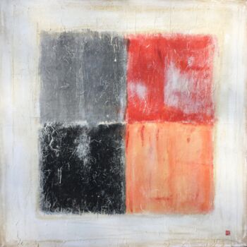 Painting titled "Tu ou terre" by Simone Cros-Morea, Original Artwork, Acrylic Mounted on Wood Stretcher frame