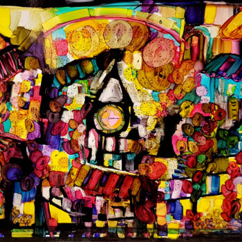 Peinture intitulée "Temps de toujours" par Muriel Cayet, Œuvre d'art originale