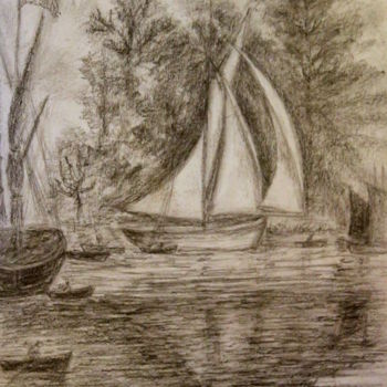 Dessin intitulée "étude d'une gravure" par Sylvie Ollivier, Œuvre d'art originale, Graphite
