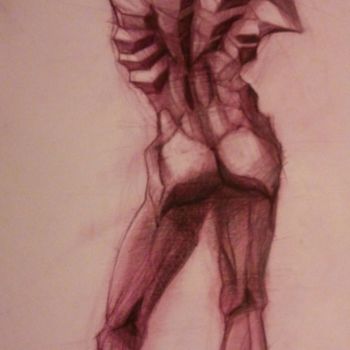 Drawing titled "MAN" by Mattia Bugada, Original Artwork, Conté