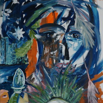 Painting titled "Tumbling-Liberty" by Peter Stutz, Original Artwork, Oil