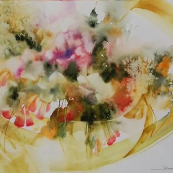 Painting titled "Senteur" by Christian Bessede, Original Artwork, Watercolor