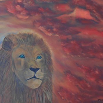 Painting titled "lion" by W-Dagrou, Original Artwork, Oil