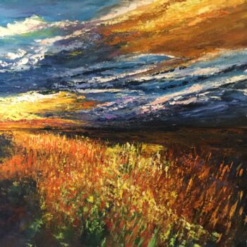 Peinture intitulée "Lumière d'un soir" par Anne Vignau, Œuvre d'art originale