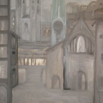 Painting titled "5-O'clock-in-Zuerich" by Peter Stutz, Original Artwork, Oil