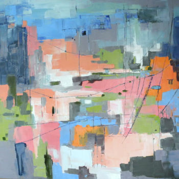 Painting titled "Envol" by Gabrielle Hollensett-Grugier, Original Artwork, Oil