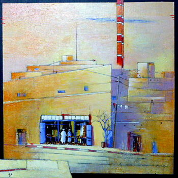 Peinture intitulée "La petite échoppe" par James Burgevin, Œuvre d'art originale, Acrylique