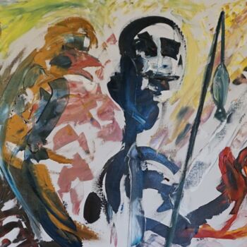 Painting titled "Costel Iarca and hi…" by Peter Stutz, Original Artwork, Oil