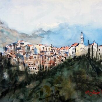 Peinture intitulée "Montemaggiore" par Jean-Pierre Missistrano, Œuvre d'art originale, Aquarelle
